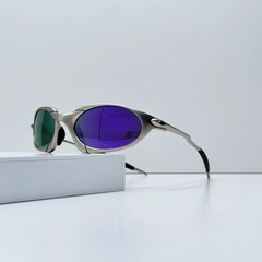 Oakley Romeo X-Metal Sunglasses Silver Frame Purple Green Gradient Lens