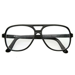 Retro 1980’s Basic Square Aviator Clear Lens Glasses 8043