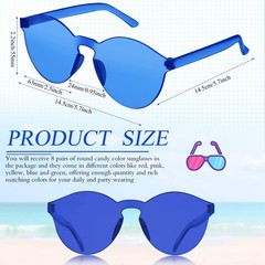 TOODOO 6 Pairs Large, Orange, Pink, Light Yellow, Dark Blue, Purple and Green