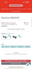 Nautica N6244S Men’s Square Sunglasses Gray Plastic Frame Blue Tinted 140mm