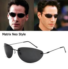 Fashion Cool The Matrix Neo Style Polarized Sunglasses Ultralight Rimless Men