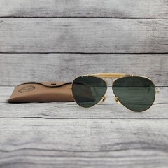 1970’s Vintage B&L Ray Ban G15 Crystal Gold Plated Shooting Aviator Sunglasses