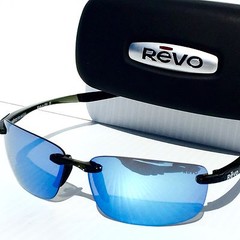 NEW* REVO DESCEND N Black w Blue POLARIZED Lens Sunglass 4059 01 BL