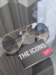 RAY-BAN RB3026, aviator sunglasses , Silver Frame/Large 62mm gradient gray Lens