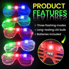 120 Pack LED Glasses ,6 Colors Light Up Glasses glow in The Dark Party Suppli…