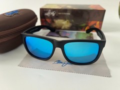 Maui Jim RED SANDS Matte Black Frame + Green Polarized Sunglasses