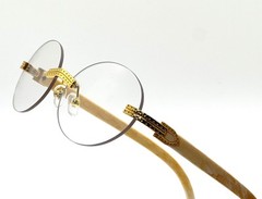Slim Oval Round Rimless Wood Luxury Sunglasses HIP HOP Buffs Shades Rapper New