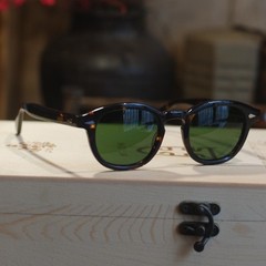Men Tortoise sunglasses women vintage style green glass lens johnny depp glasses