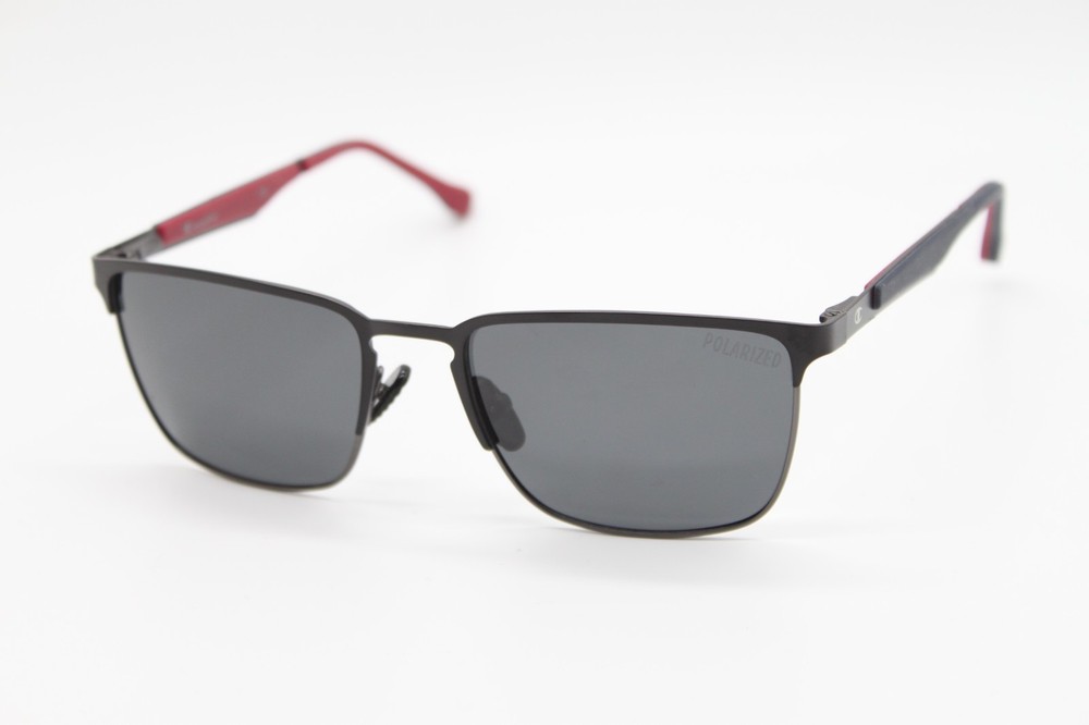 NEW CHAMPION CU6040 C01 BLACK RED POLARIZED AUTHENTIC SUNGLASSES 55-18