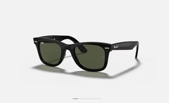 Ray-Ban Wayfarer Ease Sunglasses RB 4340 601 Shiny Black Green Glass 50mm w/case