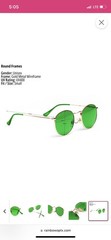 RainbowOptx The Round Green Revitalizing Round Gold Sunglasses with Green Lenses