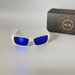 Oakley Gascan OO9014 Polarized Sunglasses Matte Clear Frame Blue Lens