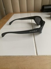 Vintage Bolle Lodo 1748201038 CE Black Oval Wrap Sunglasses