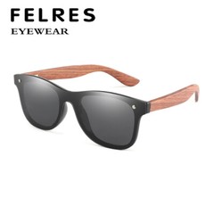 Unisex Wood Polarized Sunglasses Wooden Temple Frameless Square Glasses New