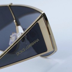 Dolce & Gabbana Sunglasses DG2305 02-87 44mm Gold / Dark Grey Lens