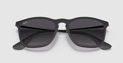 Ray-Ban Chris Sunglasses Rubber Black Gray Gradient RB 4187 622/8G with Case