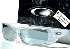 NEW Oakley GASCAN Matte Clear POLARIZED Galaxy Chrome Mirror Sunglass 9014
