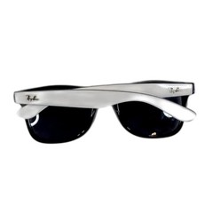 Vintage Ray-Ban Wayfarer Sunglasses White Black Frame Large Italy