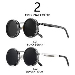 CRIXALIS Polarized Round Sunglasses ND9 Adjustable Dimming UV400 Retro Punk