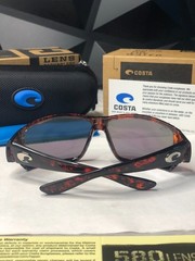 NWB Costa Del Mar Fantail Sunglasses Tortoise Blue Mirror Polarized 580P UV