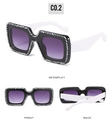 Trendy Individuality HIP HOP Sunglasses Line Patterns Retro Square Glasses