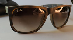 Ray-Ban Justin Nylon Frame Brown Gradient Lens Unisex Sunglasses RB4165 & Case