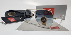 New Ray-Ban RB3025 Aviator Pilot Sunglasses Gold Frame Gradient Blue Lens 58mm
