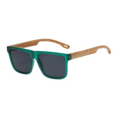 Square Sunglasses Wood Grain Frame UV400 Driving Outdoor Retro Style Glasses