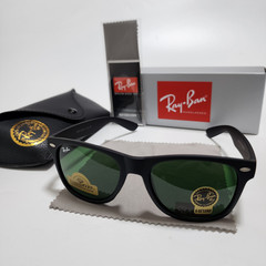 Ray-Ban RB2140 Wayfarer Sunglasses Black Frame Glass Green Lens 50-22 mm US