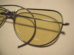 American Optical AO Unknown Aviator Pilot Sunglasses Silver Frame W/ Case