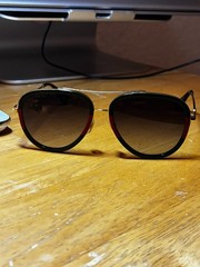 Gucci 0062S_003 Aviator Grey Lens Unisex Sunglasses – Green/Gold/red