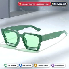 Retro Rectangle Sunglasses for Women Men Chunky Square Thick Frame Glasses UV400