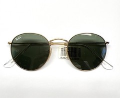 Ray-Ban RB 3447 001 Retro Sunglasses Gold with Green Glass Lens 50mm