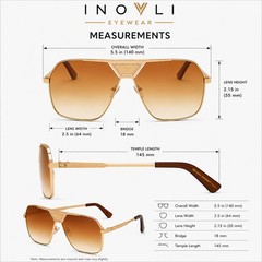 Premium Aviator Sunglasses UV400 Metal Frame Designer Style by INOVLI Eyewear
