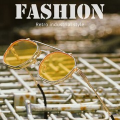 Double Lens Flip Up Sunglasses Men Women Geometric Square Steampunk Sun Glasses