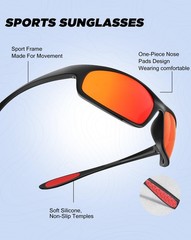 Polarized Sports Sunglasses for Men – UV Protection for Running, Cycling,