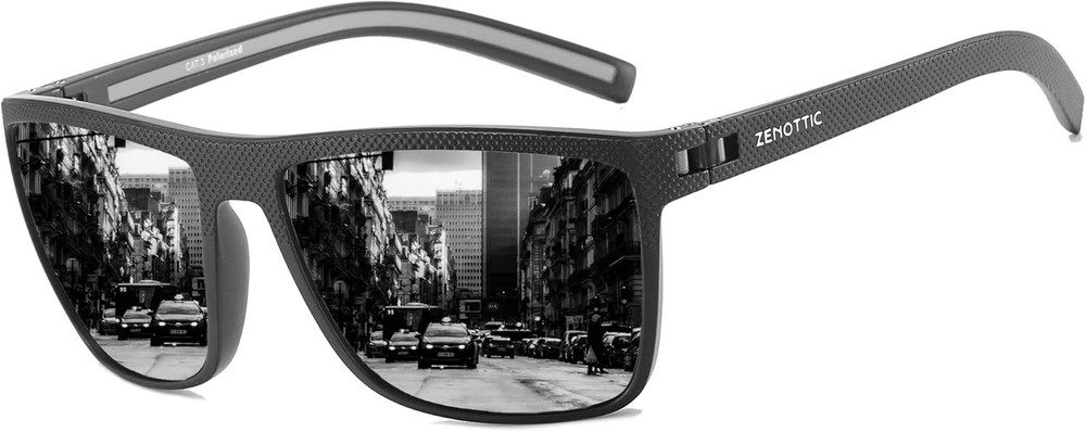 Men’s Polarized Sunglasses Lightweight TR90 Frame UV400 Protection Square Sun