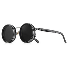 CRIXALIS Polarized Round Sunglasses ND9 Adjustable Dimming UV400 New Retro Punk