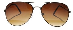 BRONZE METAL FRAME SUNGLASSES BROWN LENS AVIATOR STYLE MEN WOMEN UVB PROTECTION