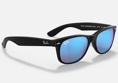 Ray-Ban RB2132 New Wayfarer Sunglasses 55mm Blue Flash Mirror Lens 622/17 UV New