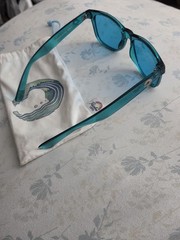 Rainbow Optx The Translucent – Serenity Aqua w/ Cloth Pouch Sunglasses UVA UVB