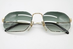 Vintage sunglasses terri brogan 8888 46 gold green square sunglasses eyewear