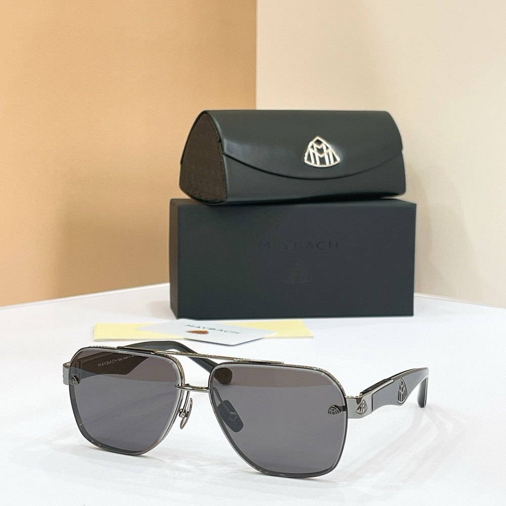 MAYBACH THE SAME I Gunmetal Black / Dark Grey Size 140 Navigator Sunglasses New