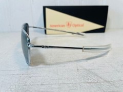 AO AMERICAN OPTICAL Original Pilot Silver Frame w52mm Silver Nylon Suns $260