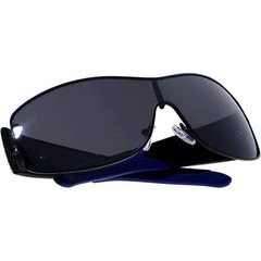 Sunglasses Men Sports UV400 Protection Single Lens Metal Khan Blue Dark Lens New