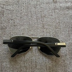 Fossil Hendrick Aviator Sunglasses Silver Metal Frame Gray Tinted 135mm