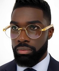 Slim Oval Round Rimless Wood Luxury Sunglasses HIP HOP Buffs Shades Rapper New