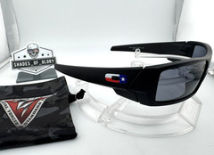 OAKLEY GASCAN SI MATTE BLACK TEXAS FLAG BLACK IRIDIUM SUNGLASSES OO9014-4060 9.5