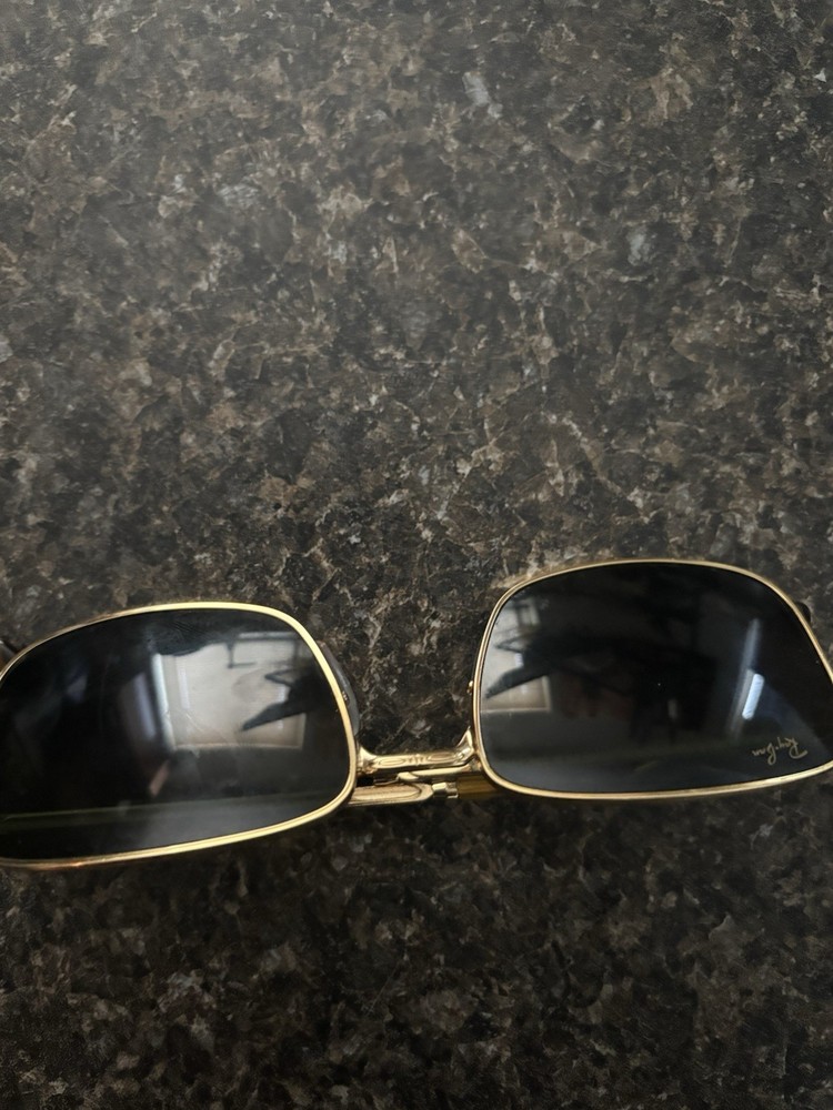 Ray Ban 3717 RB3717 Sunglasses Gold Frame with Dark Green Lens Brand New in Box