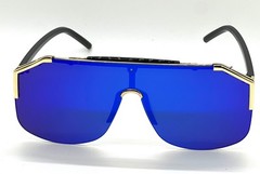 Irregular Frameless Mirrored One-piece Oversized Shades Sunglasses Men Shades